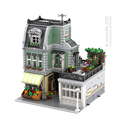 Tewerfitisme Modular Haus Baustein Technik MOC-59472 - Panel de construcción para carpintero, vista de calle, modelo 3627, bloques de construcción compatibles con Lego Creator Expert 10260 10270