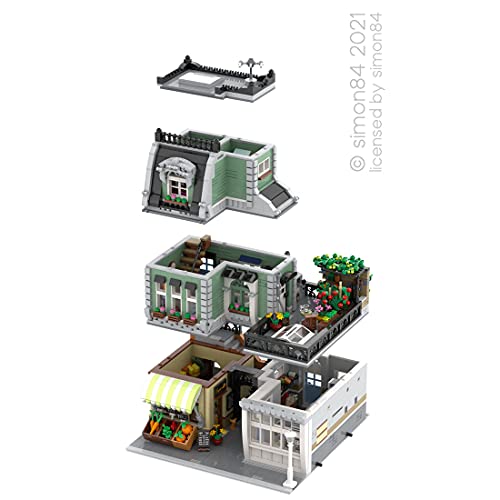 Tewerfitisme Modular Haus Baustein Technik MOC-59472 - Panel de construcción para carpintero, vista de calle, modelo 3627, bloques de construcción compatibles con Lego Creator Expert 10260 10270