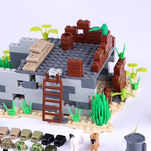 Tewerfitisme Tema militar DIY de piezas pequeñas de construcción Shooting Scene Toy Kit para 100% marcas de bloques de construcción, armas militares, juguete compatible con Lego