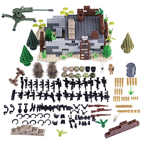 Tewerfitisme Tema militar DIY de piezas pequeñas de construcción Shooting Scene Toy Kit para 100% marcas de bloques de construcción, armas militares, juguete compatible con Lego