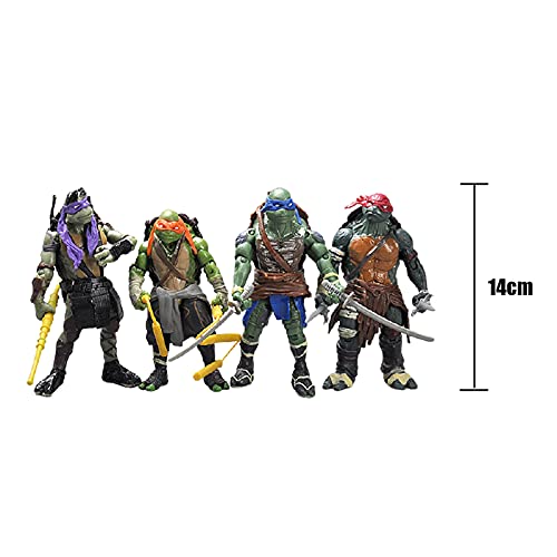 TFP Figuras de Acción 4PCS Adolescentes Mutantes Ninja Tortugas Modelo De Personaje De Acción PVC Adornos Decorativos Juguete Coleccionable OneSize