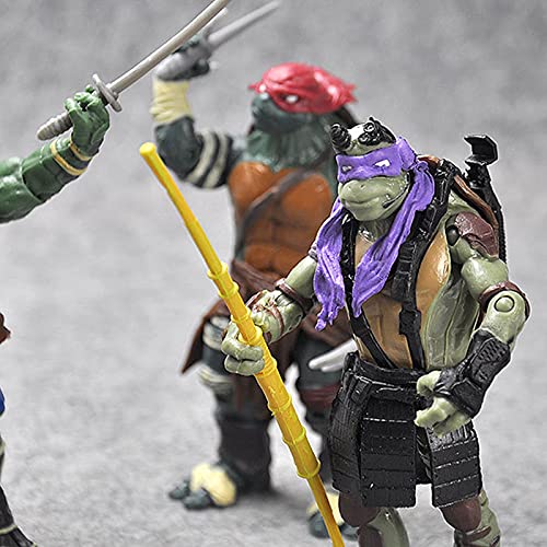 TFP Figuras de Acción 4PCS Adolescentes Mutantes Ninja Tortugas Modelo De Personaje De Acción PVC Adornos Decorativos Juguete Coleccionable OneSize