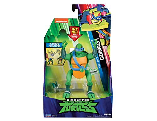 The Rise of The Teenage Mutant Ninja Turtles - Figuras de acción de Ataque Ninja de Lujo - Leonardo Backflip Attack