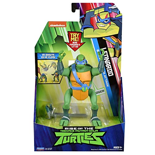 The Rise of The Teenage Mutant Ninja Turtles - Figuras de acción de Ataque Ninja de Lujo - Leonardo Backflip Attack