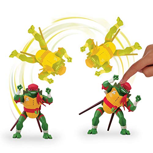 The Rise of The Teenage Mutant Ninja Turtles - Figuras de acción de Ataque Ninja de Lujo - Raph Cartwheel Attack