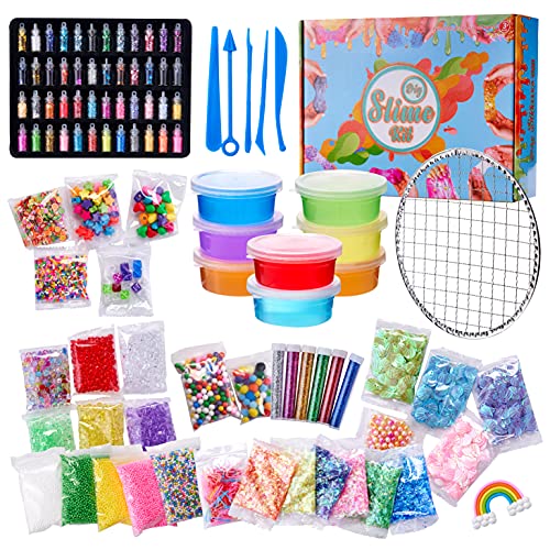 THE TWIDDLERS 100 Piezas DIY Slime Kit Set - Dijes Slime Charms, Purpurina, Manualidades para Niños | Regalo para Niñas