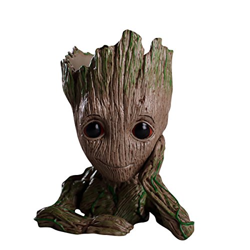 thematys® Baby Groot Maceta - Figura de acción para Plantas y bolígrafos de la película clásica - Perfecto como Regalo - Soy Groot (A) 14x11x7cm