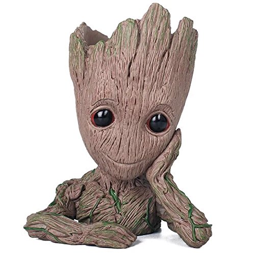 thematys® Baby Groot Maceta - Figura de acción para Plantas y bolígrafos de la película clásica - Perfecto como Regalo - Soy Groot (A) 14x11x7cm