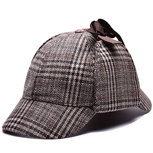 thematys Disfraz de Detective Sherlock Holmes Gorra de Cazador + Pipe + Lupa Carnaval y Cosplay - Talla única (Style 1)