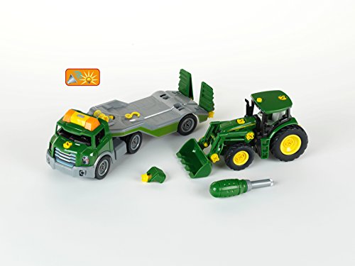 Theo Klein-3908 Camión Transportador Con John Deere Tractor, Juguete, Multicolor (3908)