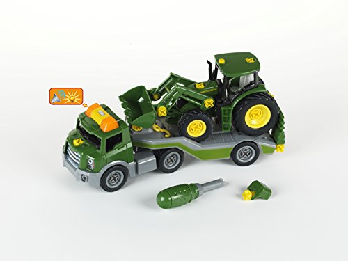 Theo Klein-3908 Camión Transportador Con John Deere Tractor, Juguete, Multicolor (3908)