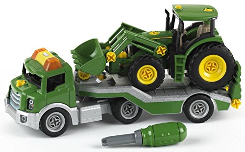 Theo Klein-3908 Camión Transportador Con John Deere Tractor, Juguete, Multicolor (3908)