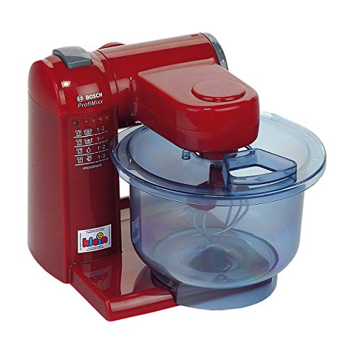 Theo Klein 9556 Robot de cocina Bosch, Robot de cocina a pilas con 2 velocidades, Medidas: 20 cm x 22 cm x 20 cm, Juguete para niños a partir de 3 años