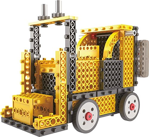 Think Gizmos Equipo de construcción para niños – Ingenious Machines a Control Remoto Kit de Construcción de Juguete (grúa, Carretilla elevadora, topadora y camión volquete)