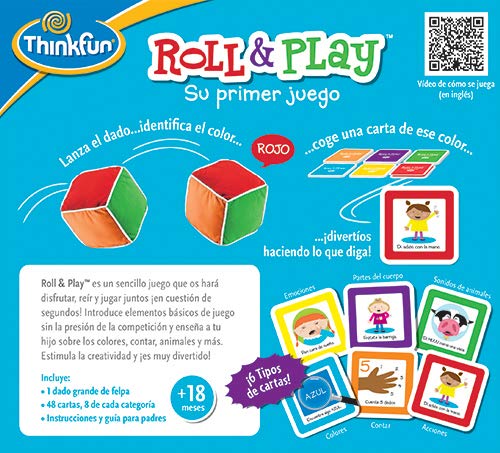 ThinkFun 76322 Roll & Play, Juego Educativo para Bebes, Edad Recomendada +18 Meses, Juegos Educativos