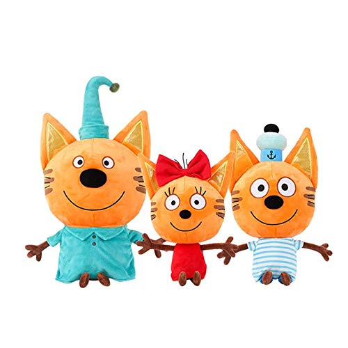 tianluo Peluches Kid E Cats My Family Three Happy Cats Muñeco De Peluche Cookie Candy Pudding Happy Cat Doll Toy Regalo para Niños