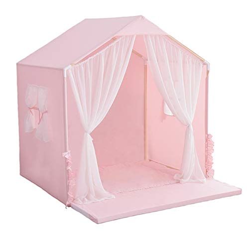 Tiendas de Niños Carpa De Juegos para Niños con Barrera Protectora, Adecuada para 0-6 Años, Carpa para Niños De Interior con Tapetes, 135x95x140cm (Color : Pink)