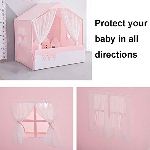 Tiendas de Niños Carpa De Juegos para Niños con Barrera Protectora, Adecuada para 0-6 Años, Carpa para Niños De Interior con Tapetes, 135x95x140cm (Color : Pink)