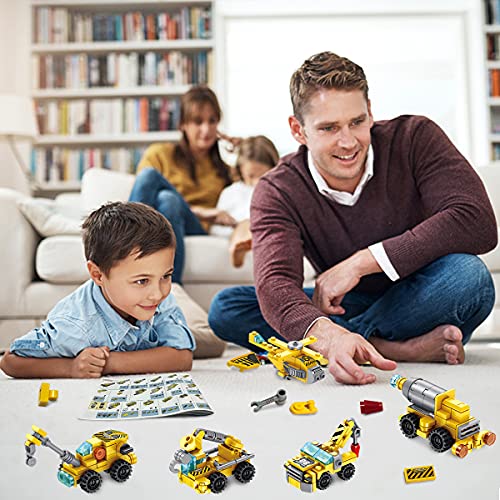 TINIBOLT Stem Juguetes de Construcción,25 in 1 Camiones Bloques de Construcción Regalos para 6 7 8 9 10 11 12 años Niños y Niñas, 566PCS