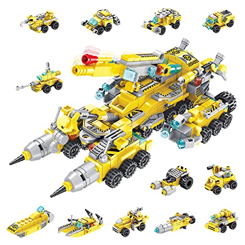 TINIBOLT Stem Juguetes de Construcción,25 in 1 Camiones Bloques de Construcción Regalos para 6 7 8 9 10 11 12 años Niños y Niñas, 566PCS