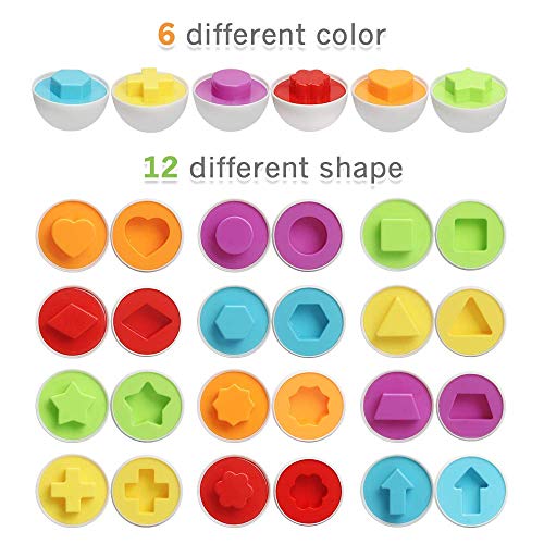 TINOTEEN Forma de Color Juguetes a Juego Huevo de Pascua Aprendizaje Educativo Juguete Infantil para niños pequeños por más de 18+ Meses