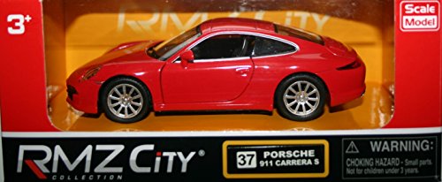 Tire hacia atrás y ve Die Cast Porsche 911 Carrera S, color rojo (hl7b)