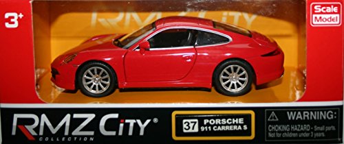 Tire hacia atrás y ve Die Cast Porsche 911 Carrera S, color rojo (hl7b)