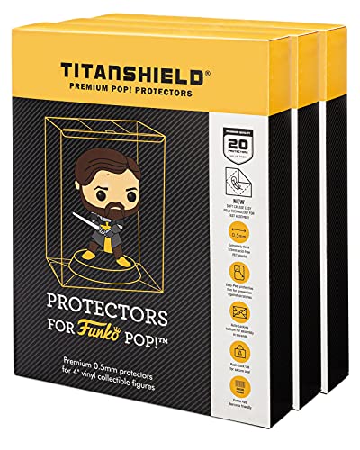 TitanShield Funda protectora de 0,5 mm, compatible con Funko – Figuras de vinilo Pop! de 4 pulgadas (60 unidades)