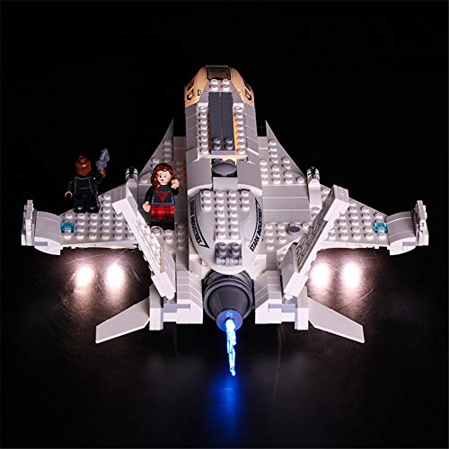 TMIL Conjunto De Iluminación LED Compatible con Lego 76130, Kit De Luz DIY para Jet Stark Y El Bloque De Construcción De Ataque Drone, Accesorios De Juguete (Solo Conjunto De Luz)