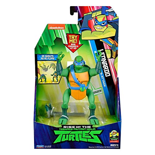 TMNT Teenage Mutant Ninja Turtles Rise of Deluxe Leonardo Attack Action Figure