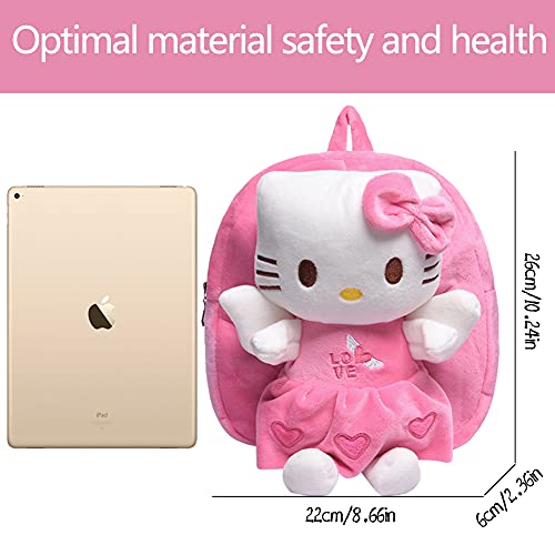 Toddler Kids Mochila Escolar - Tomicy Pequeñas Mochilas Bolsas Escolares de Dibujos Animados Animales para Niñas Primaria 3D Suave Mochila de Felpa Bebe Guarderia Preescolar para 2-5 Años(Hello Kitty)