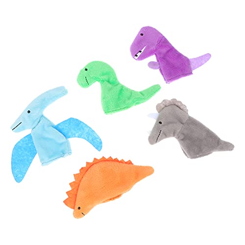 Toddmomy 5 Unidades de Marionetas de Dedos de Dinosaurio de Juguete de Mano de Cuento de Hadas Figura de Muñeca de Mano Interactiva Niños Niñas Caja del Tesoro Premios Bolsa de Navidad