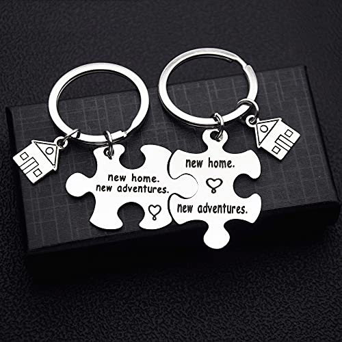 TOFBS Puzzle Partner Llavero Colgante Set Letters de aleación de acero inoxidable con grabado Llavero de pareja Amor Amistad Regalos Plata (2 PCS#4)