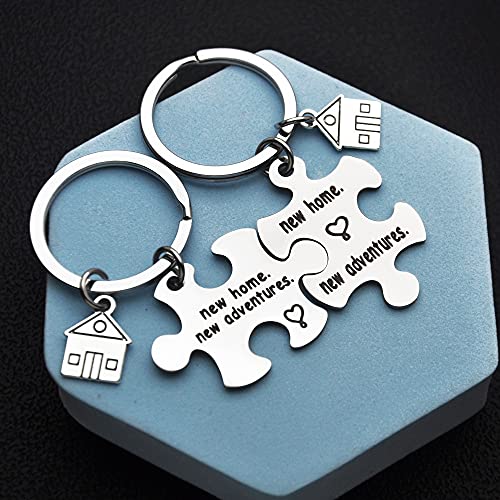 TOFBS Puzzle Partner Llavero Colgante Set Letters de aleación de acero inoxidable con grabado Llavero de pareja Amor Amistad Regalos Plata (2 PCS#4)