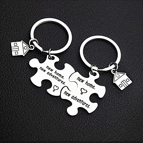 TOFBS Puzzle Partner Llavero Colgante Set Letters de aleación de acero inoxidable con grabado Llavero de pareja Amor Amistad Regalos Plata (2 PCS#4)