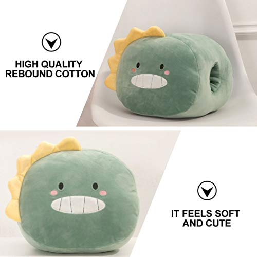 Tomaibaby Animal de Peluche Calentador de Manos Juguetes Dibujos Animados Felpa Almohada de Tiro Calentador de Manos Muñeca de Juguete Invierno (Dinosaurio Verde)