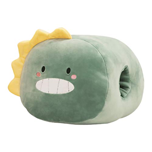 Tomaibaby Animal de Peluche Calentador de Manos Juguetes Dibujos Animados Felpa Almohada de Tiro Calentador de Manos Muñeca de Juguete Invierno (Dinosaurio Verde)