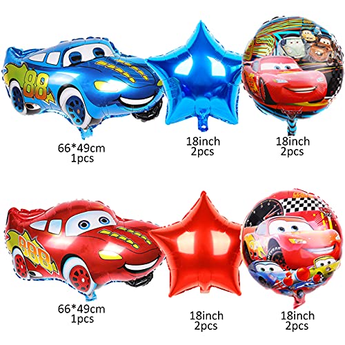 Tomicy Conjunto de Globos de aluminio para auto,Juego de Cumpleaños de Cars Lightning McQueen Party Supplies Car temática Globos,Decoración para Fiestas para Niños Ducha de Bebé Fiesta de Cumpleaños