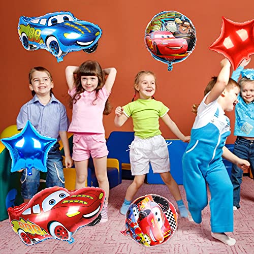 Tomicy Conjunto de Globos de aluminio para auto,Juego de Cumpleaños de Cars Lightning McQueen Party Supplies Car temática Globos,Decoración para Fiestas para Niños Ducha de Bebé Fiesta de Cumpleaños