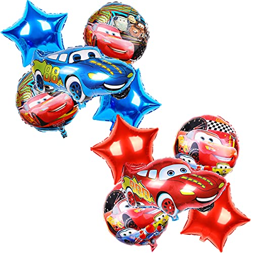 Tomicy Conjunto de Globos de aluminio para auto,Juego de Cumpleaños de Cars Lightning McQueen Party Supplies Car temática Globos,Decoración para Fiestas para Niños Ducha de Bebé Fiesta de Cumpleaños