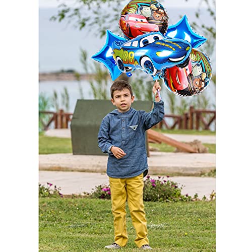 Tomicy Conjunto de Globos de aluminio para auto,Juego de Cumpleaños de Cars Lightning McQueen Party Supplies Car temática Globos,Decoración para Fiestas para Niños Ducha de Bebé Fiesta de Cumpleaños