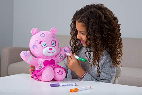 TOMY Doodle Bear 14 Inch Plush Toy w/ 3 Washable Markers - Fashion