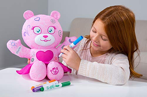 TOMY Doodle Bear 14 Inch Plush Toy w/ 3 Washable Markers - Fashion