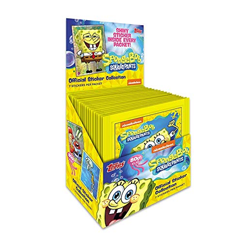 Topps- Spongebob Squarepants Display 30 Unidades de: Bob Esponja - Cromos + Carta, Color (67268D)