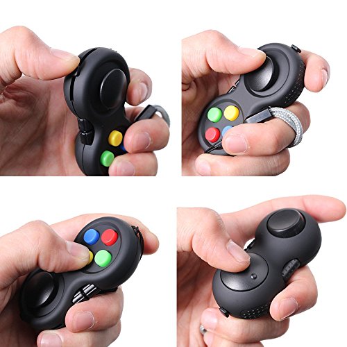 Topways® Fidget Pad con 8 Funciones de Fidget, Reductor de estrés de la Segunda generación de Fidget Toy Cube Retro Controller.