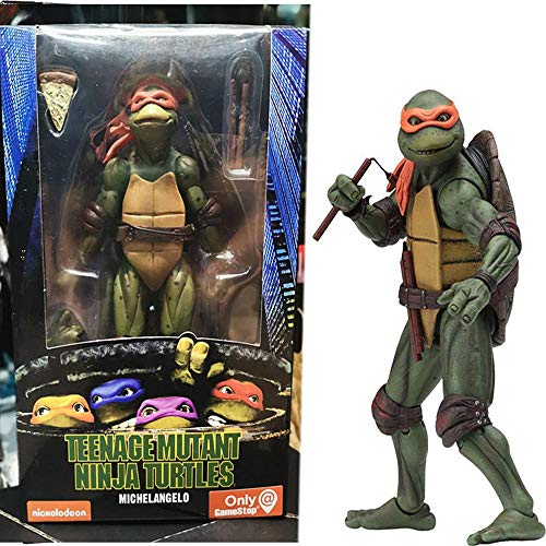 Tortuga Ninja: 7 Pulgadas Figura De Acción De 1990 Personaje De La Película Versión Móvil De Marionetas Colección Animada Modelo Estatua Decoración, Regalos De Cumpleaños para Niños A