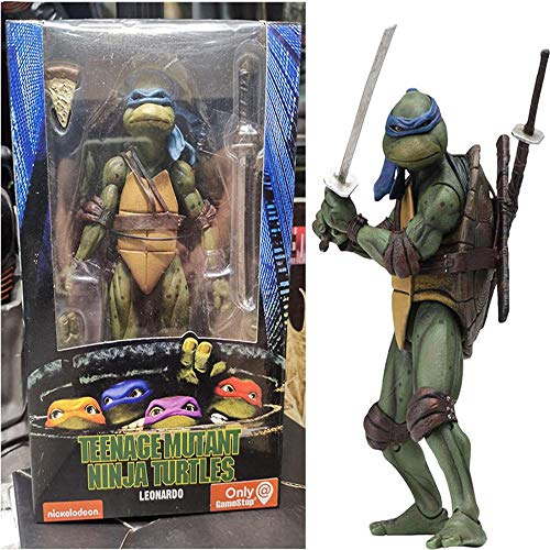 Tortuga Ninja: 7 Pulgadas Figura De Acción De 1990 Personaje De La Película Versión Móvil De Marionetas Colección Animada Modelo Estatua Decoración, Regalos De Cumpleaños para Niños A