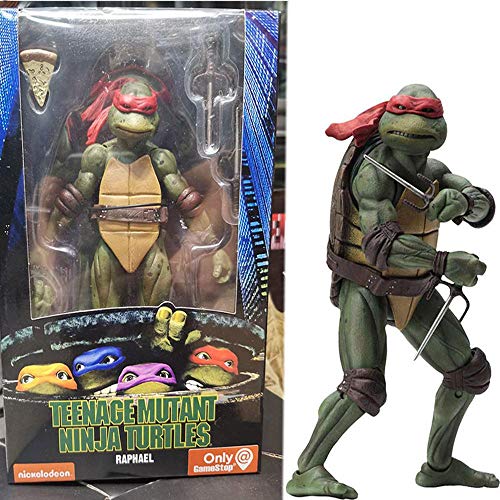 Tortuga Ninja: 7 Pulgadas Figura De Acción De 1990 Personaje De La Película Versión Móvil De Marionetas Colección Animada Modelo Estatua Decoración, Regalos De Cumpleaños para Niños A