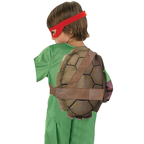 Tortugas Ninja - Disfraz de Tortuga Ninja con 4 antifaces para niño, infantil 8-10 años (Rubie's 886811-L)