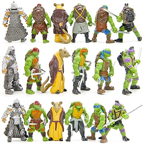 Tortugas Ninja Mutantes Adolescentes, 6Pcs Mini Juego De Figuras Decoración Mutant Ninja Turtle Caricatura Cake Topper Para Baby Shower Fiesta De Cumpleaños Suministros Para Adorno De Torta